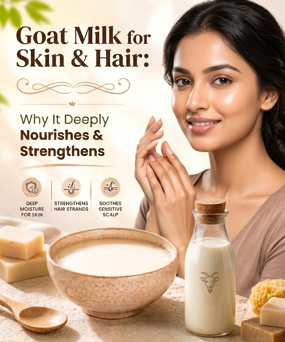 Benefits and usage of Goat milk for skin and hair
