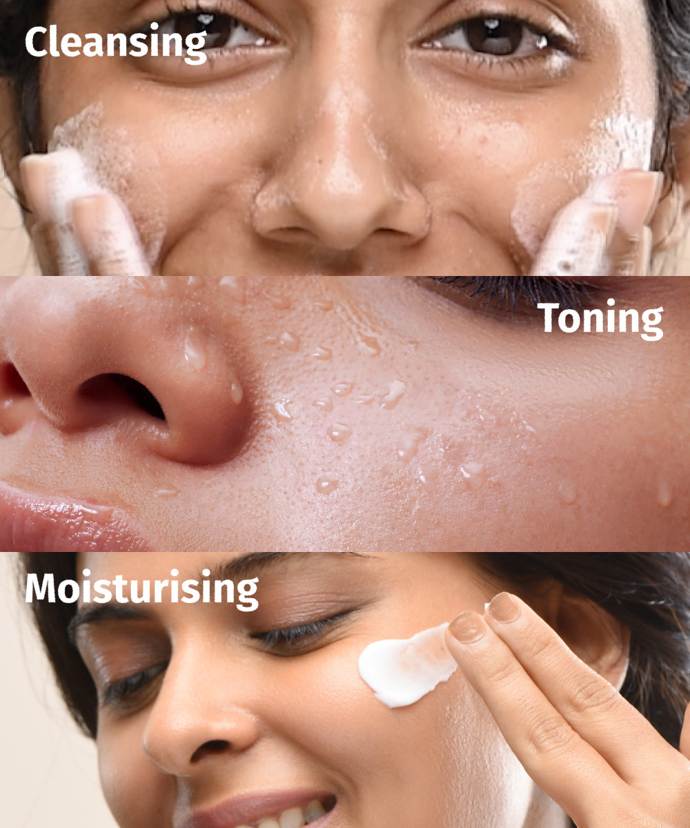 CTM Routine - Cleansing, Toning, Moisturising