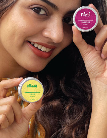 Vilvah Lemon and Grapefruit Lip Balms – Natural Lip Care for Soft, Hydrated Lips