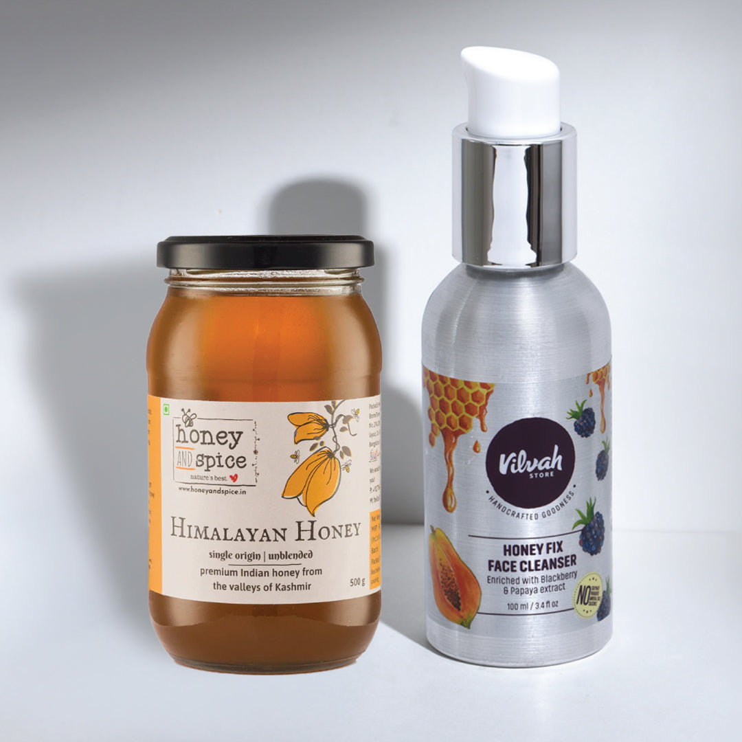 Vilvah's Honeyfix Face Wash and Honey&spice's Kashmir Honey