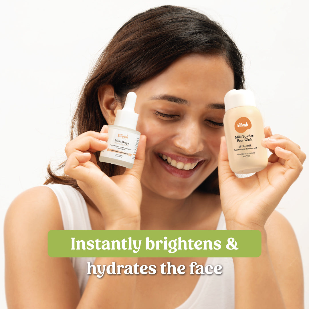 face brightening combo for instant face brightening and hydration - Vilvah