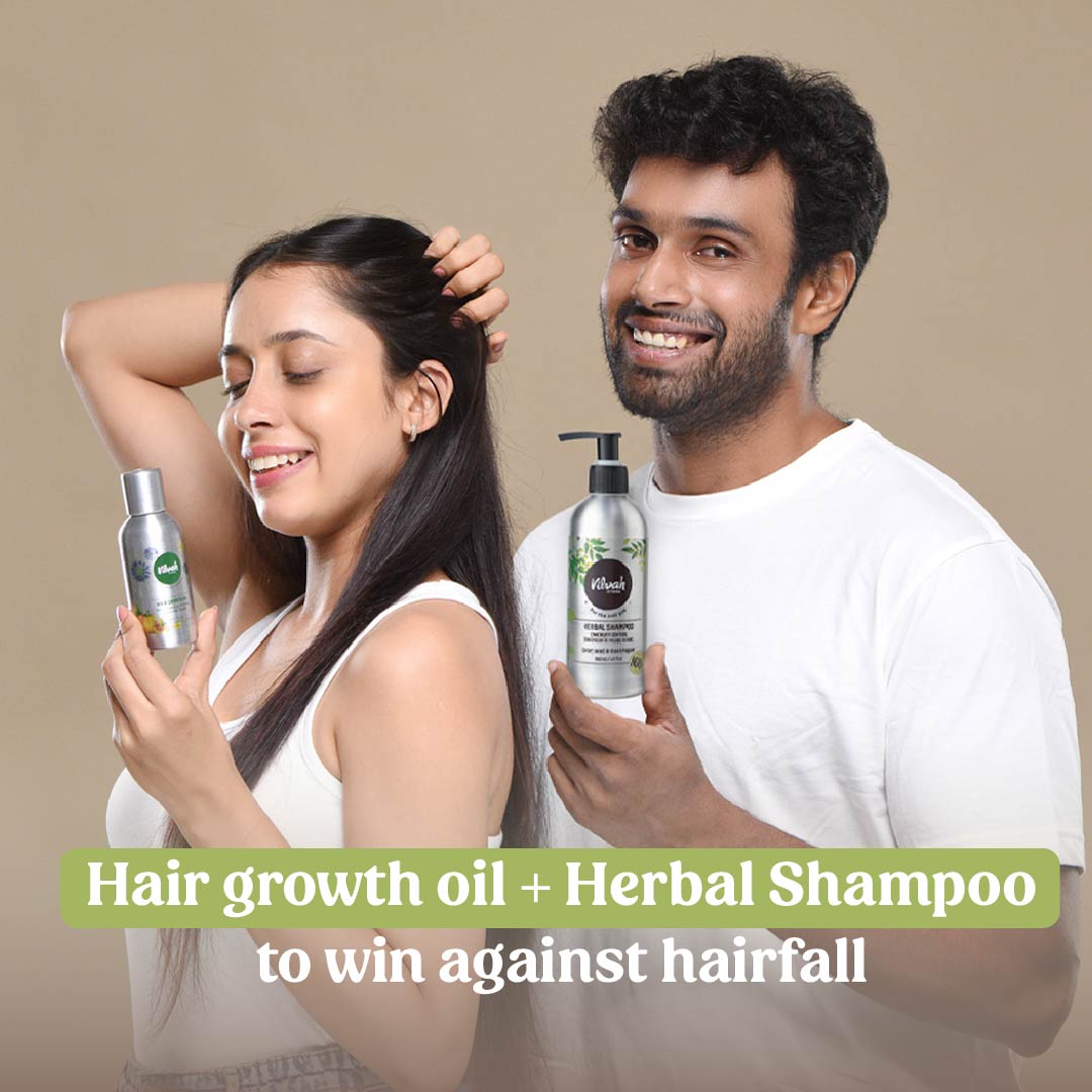Say no to hairfall with Vilvah's hairfall control combo
