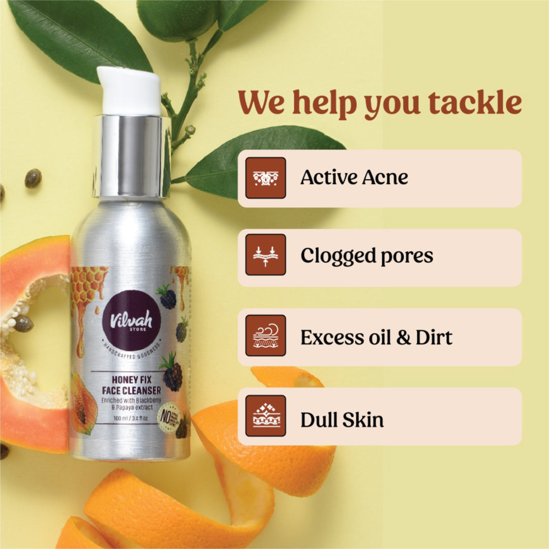 benefits of using Vilvah's honeyfix face cleanser