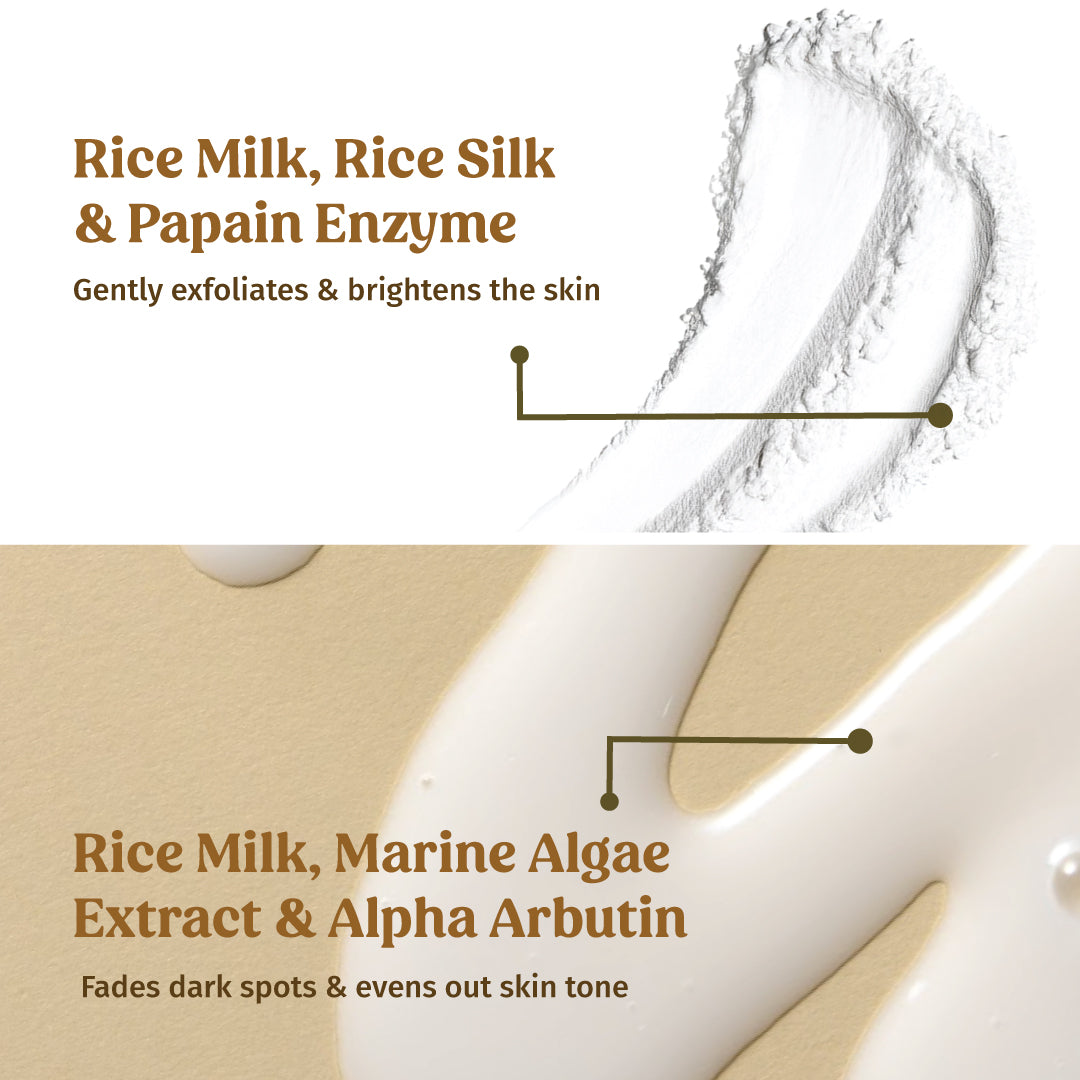 benefits of milk powder face wash and milk drops brightening serum - Vilvah