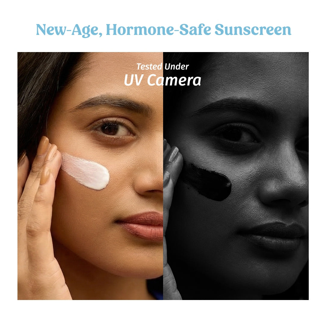 hormone safe sunscreen tested under UV camera