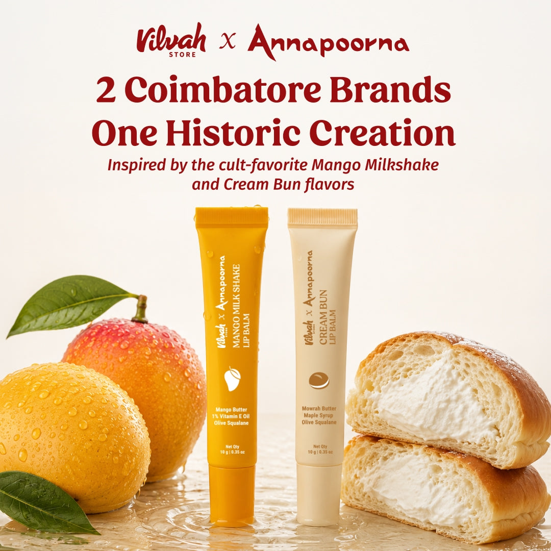 vilvah x annapoorna lip balms