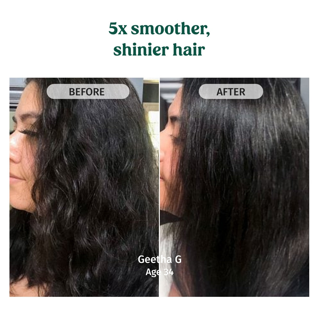 vilvah cream conditioner gives 5x smoother and shinier hair