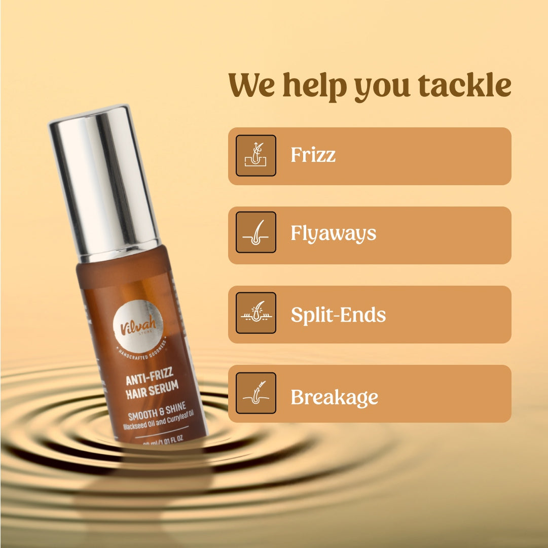 benefits of Vilvah anti-frizz hair serum