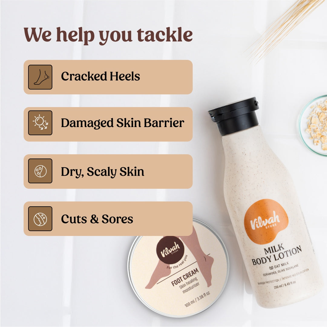 Benefits of Vilvah Foot Cream and Body Lotion Combo
