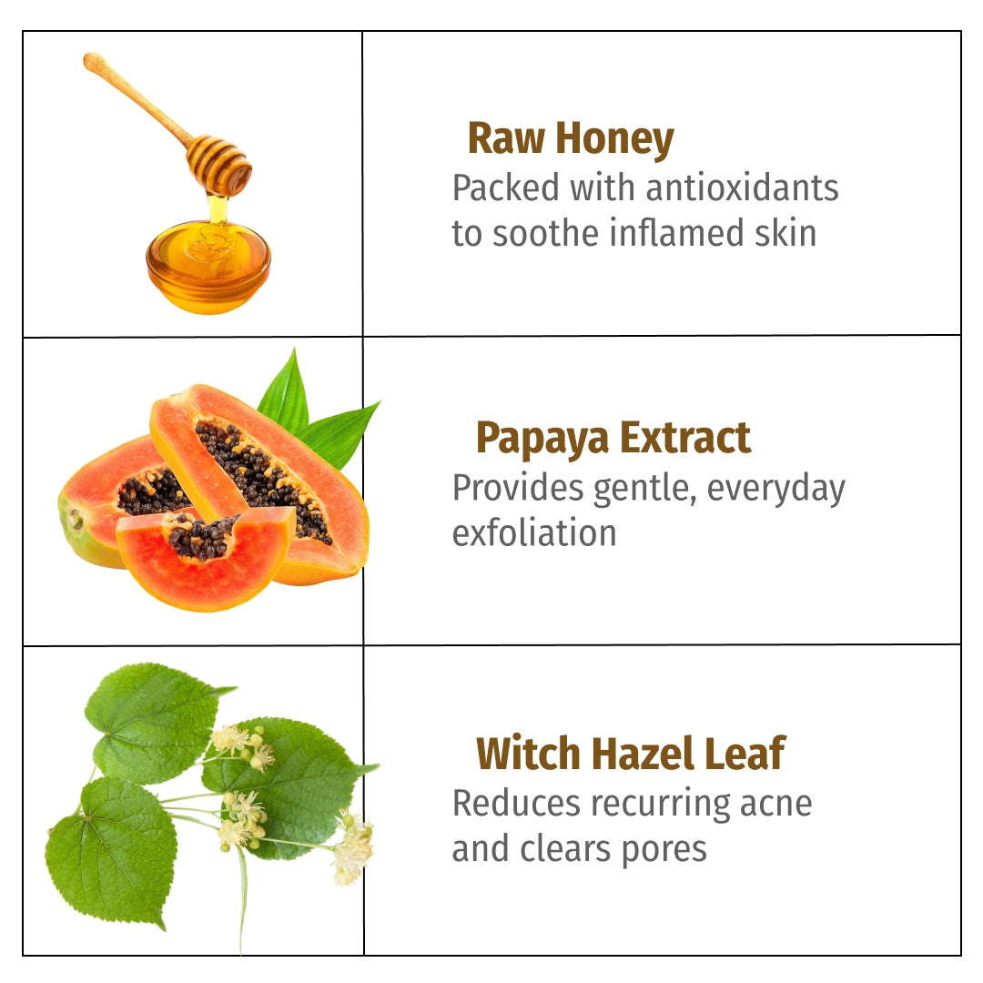 ingredients of vilvah honey fix face wash