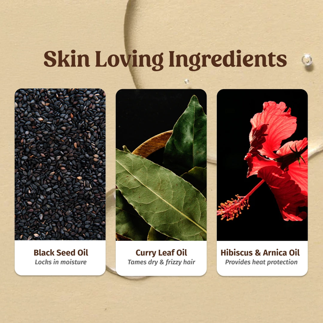 ingredients of Vilvah anti-frizz hair serum