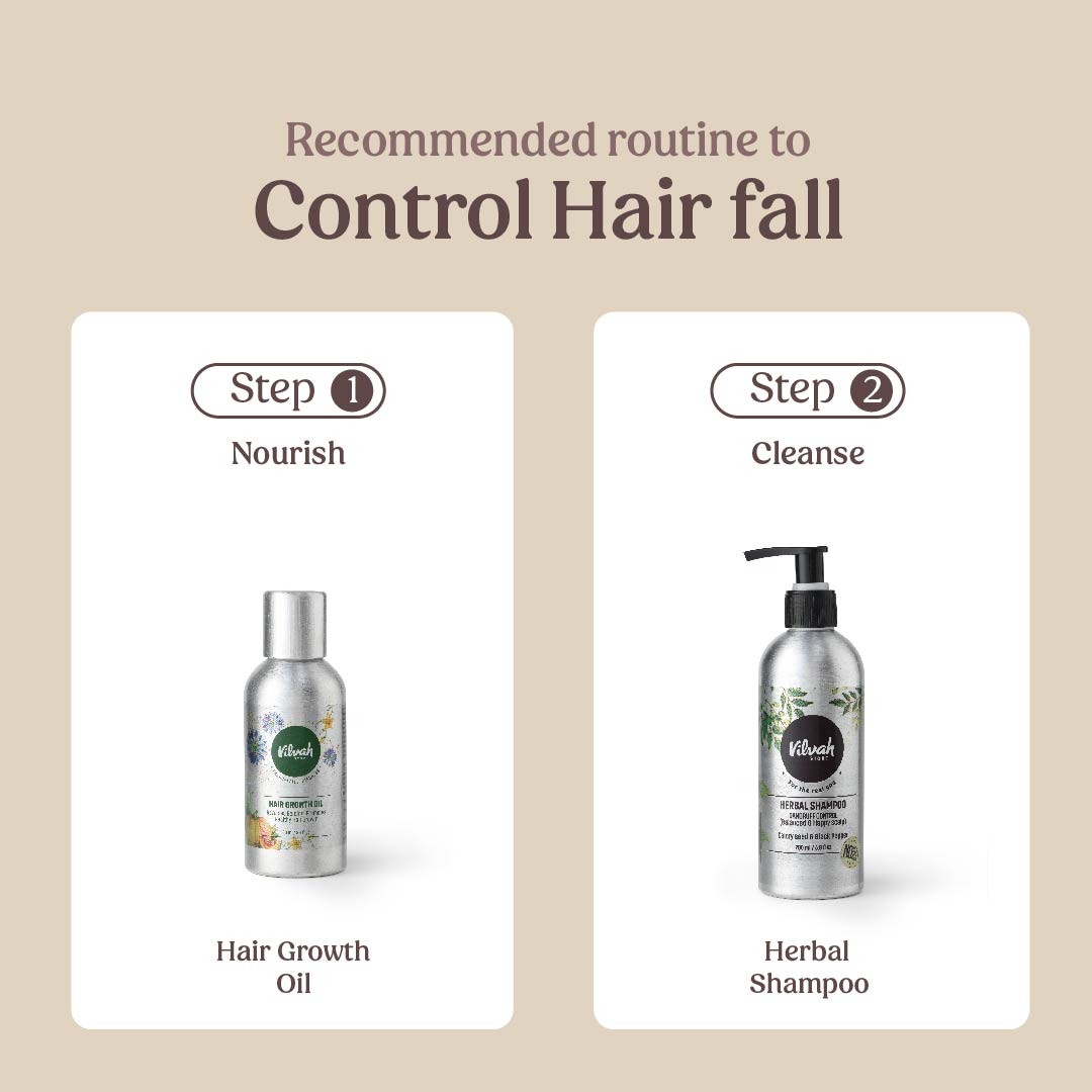 best routine to control hair fall - Vilvah