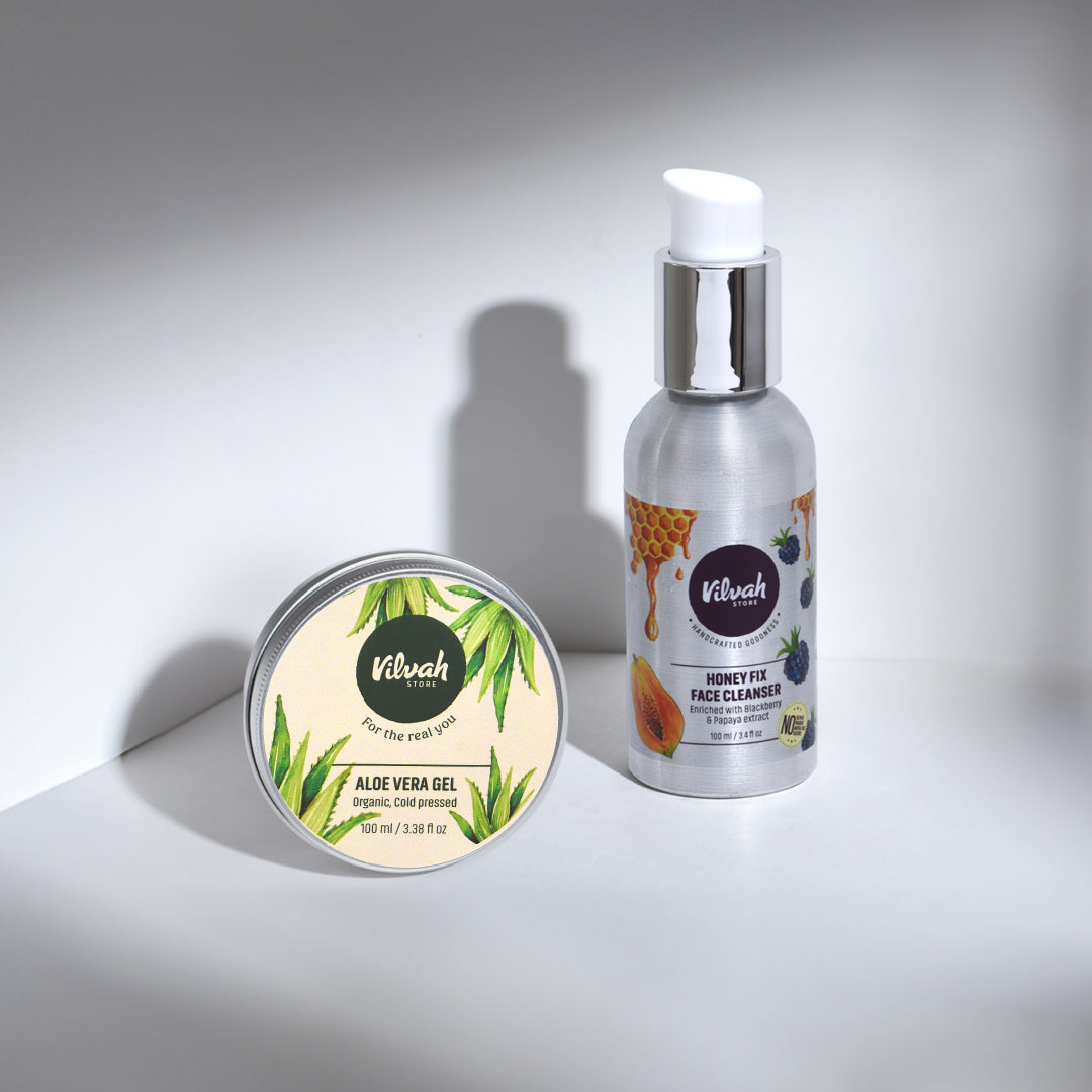 honey fix face wash and aloe vera gel - Vilvah
