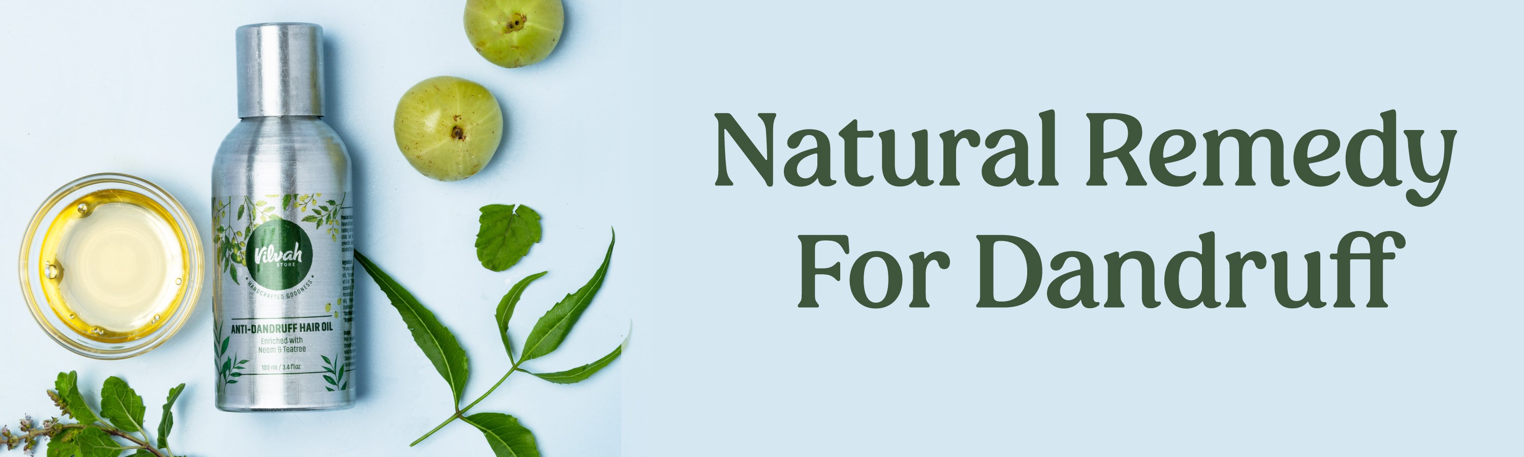 Vilvah's anti-dandruff hair oil with natural ingredients to reduce dandruff