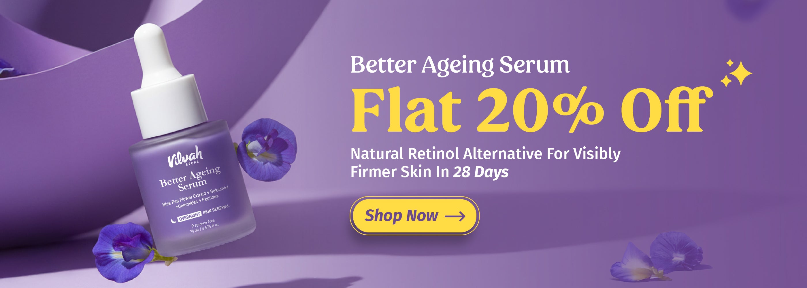 Vilvah's better ageing serum at flat 20% off