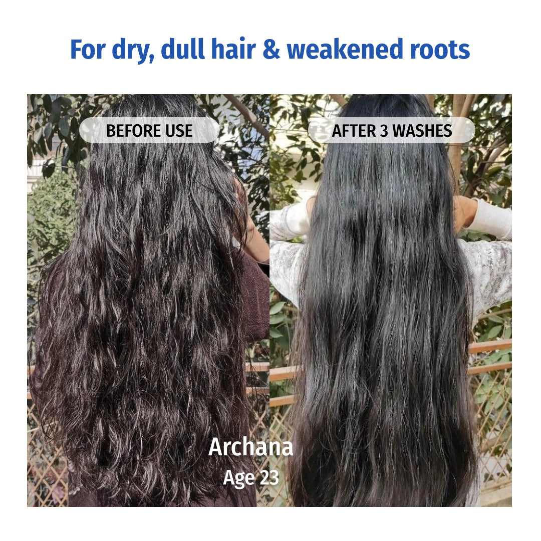 vilvah bestseller hair combo for dry, dull hair & weakened roots