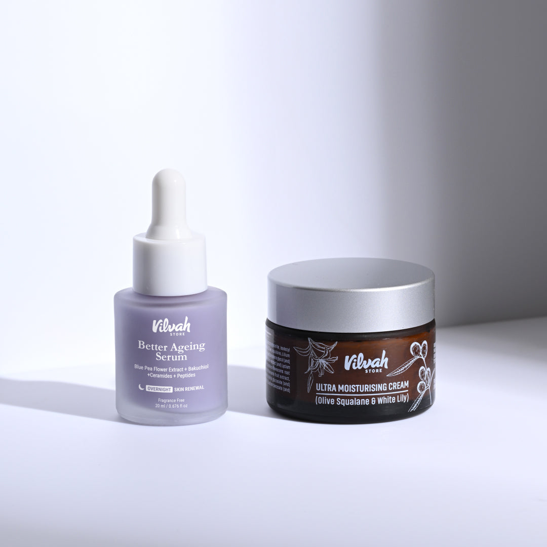 anti aging combo - vilvah better aging serum and vilvah ultra moisturising cream