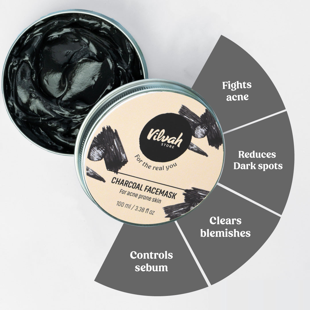 benefits of charcoal facemask - Vilvah