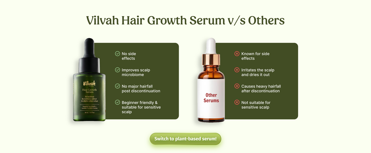 vilvah hair growth serum v/s others