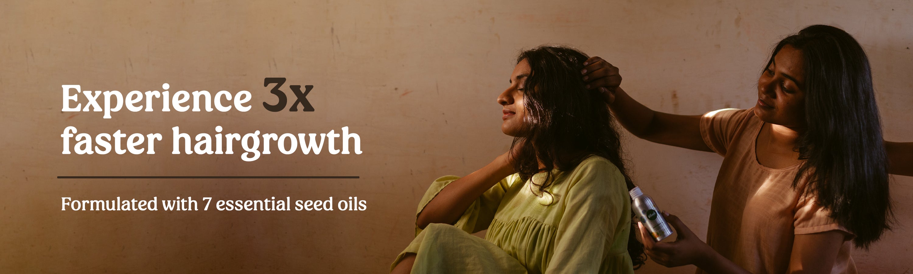 Experience 3x faster hair growth with Vilvah hair oil, enriched with 7 essential seed oils
