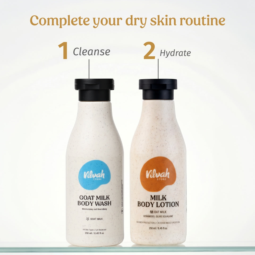 complete the vilvah's dry skin routine