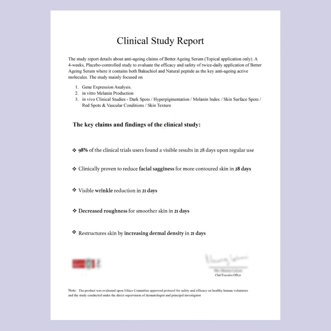 Clinical Study Report of Vilvah Better Ageing Serum