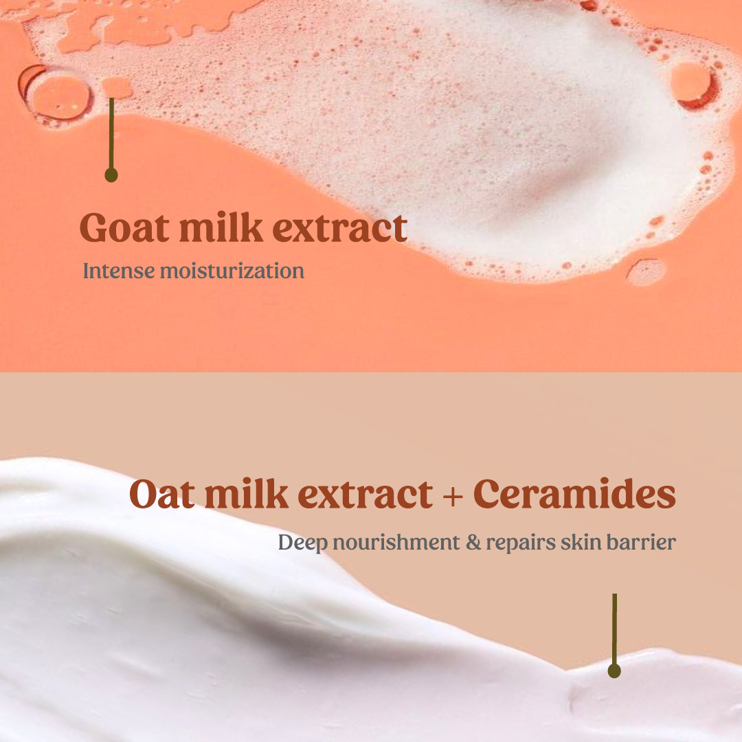 ingredients of Vilvah's milk body combo
