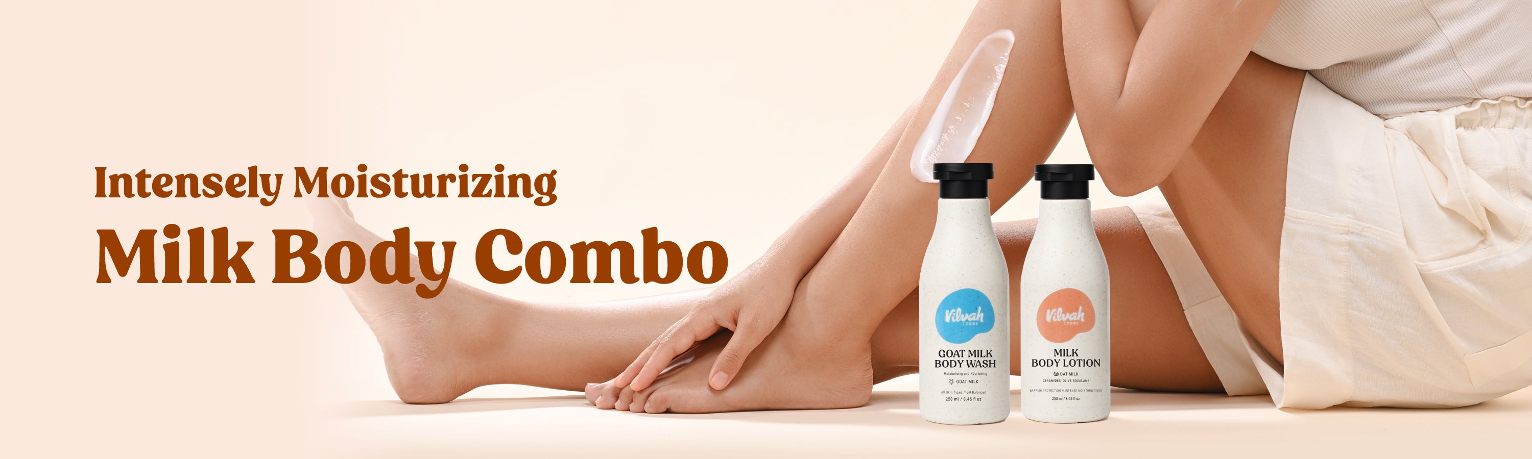 intensely moisturising Vilvah's milk body combo