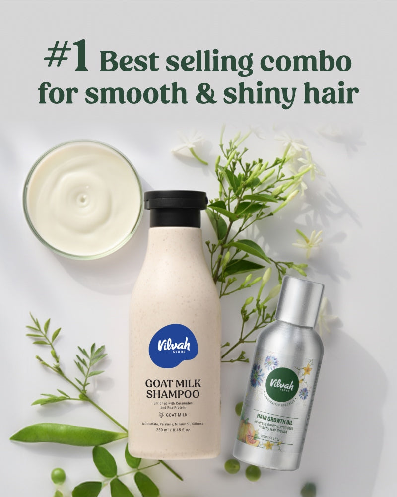 Best hair combo for smooth and shiny hair - Vilvah Hair Strengthening Combo