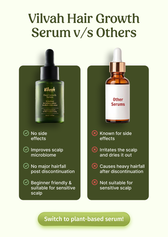 vilvah hair growth serum v/s others