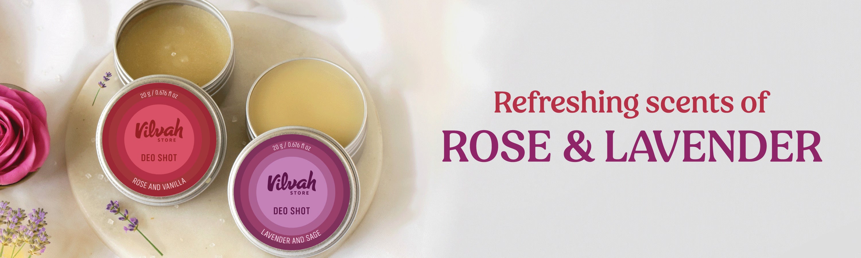 refreshing scents of rose and lavendar - Vilvah