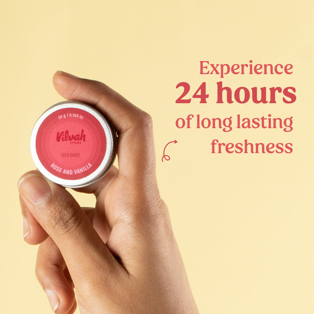 long lasting freshness of deo shot rose and vanilla - Vilvah