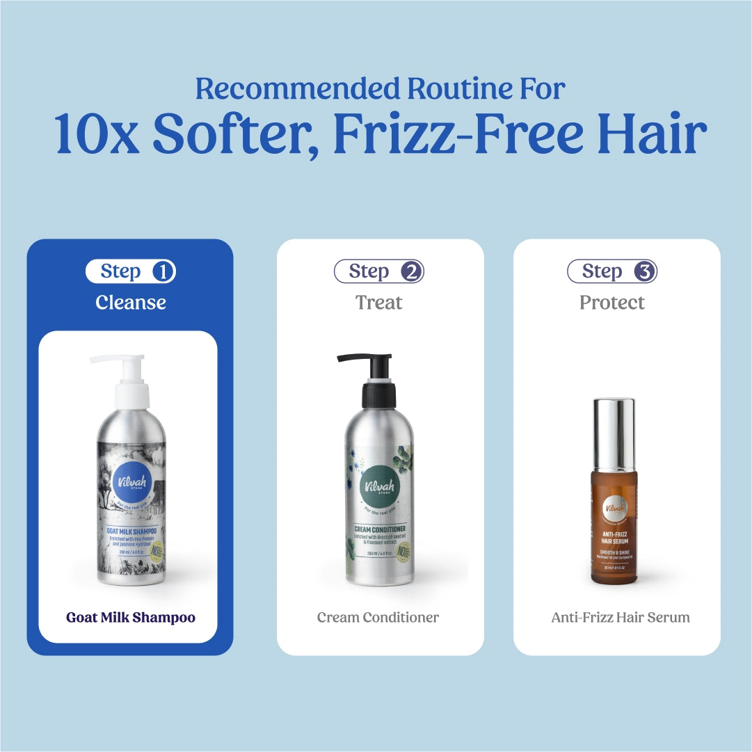frizz-free hair care routine - Vilvah