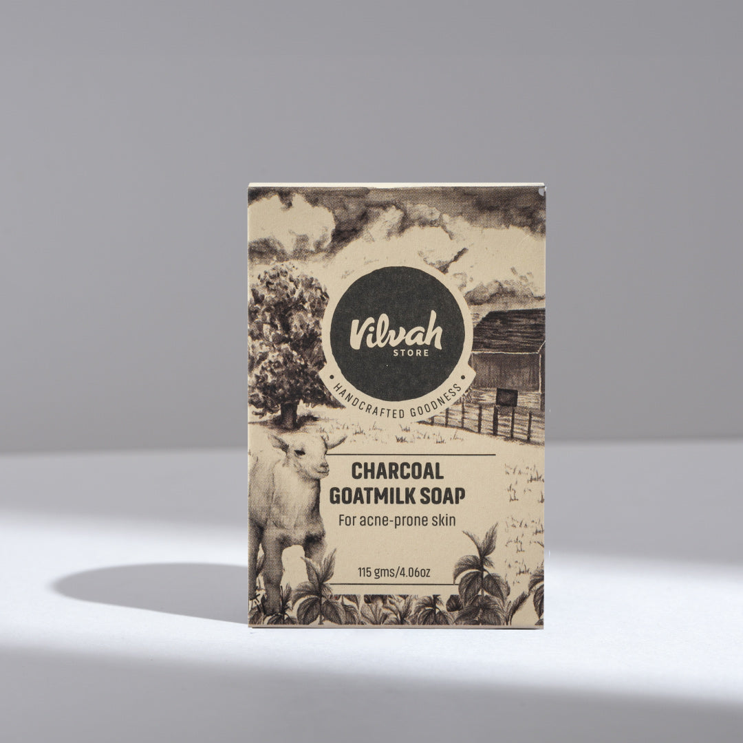 charcoal goat milk soap - Vilvah