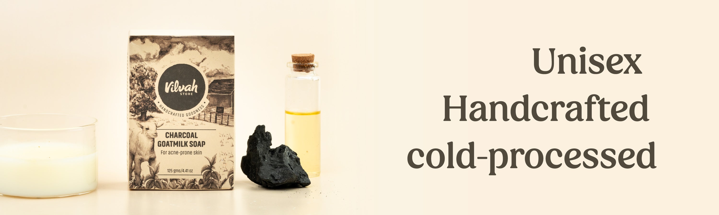 charcoal goat milk soap for acne-prone skin vilvah