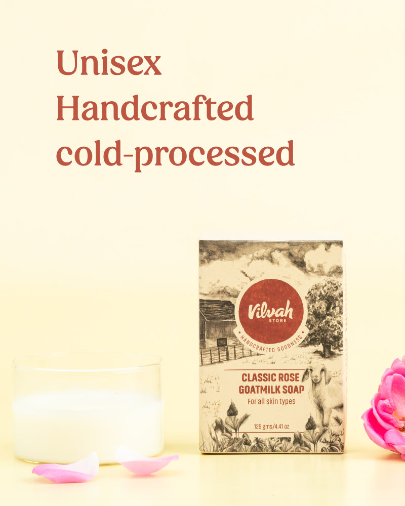 unisex classic rose goatmilk soap - Vilvah