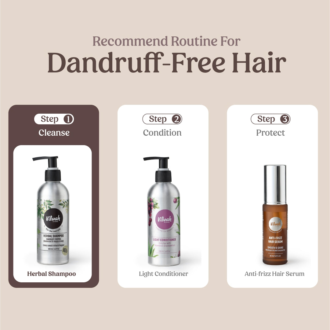 dandruff free hair routine - Vilvah