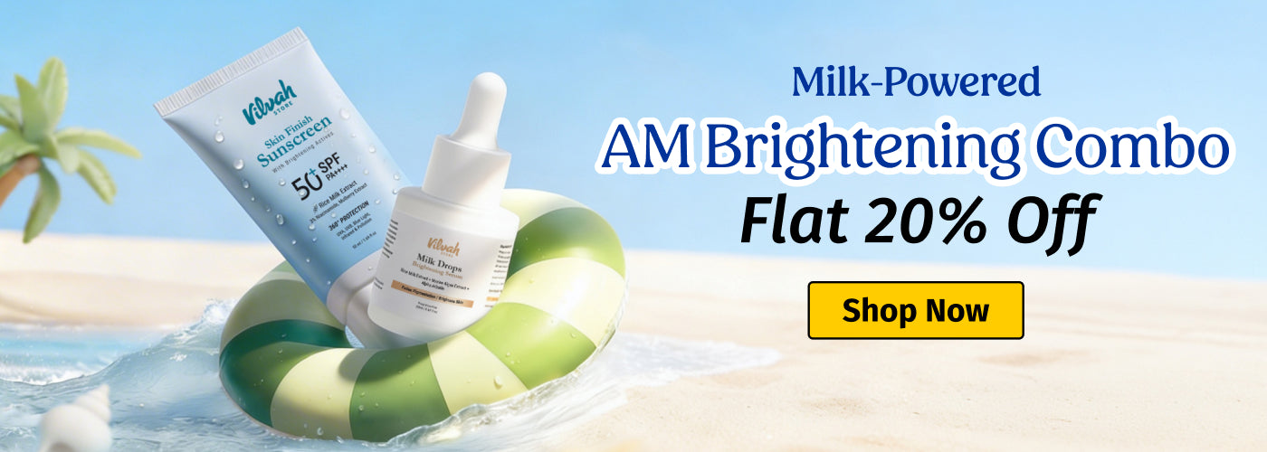 Vilvah milk-powered AM brightening combo at flat 20% offer