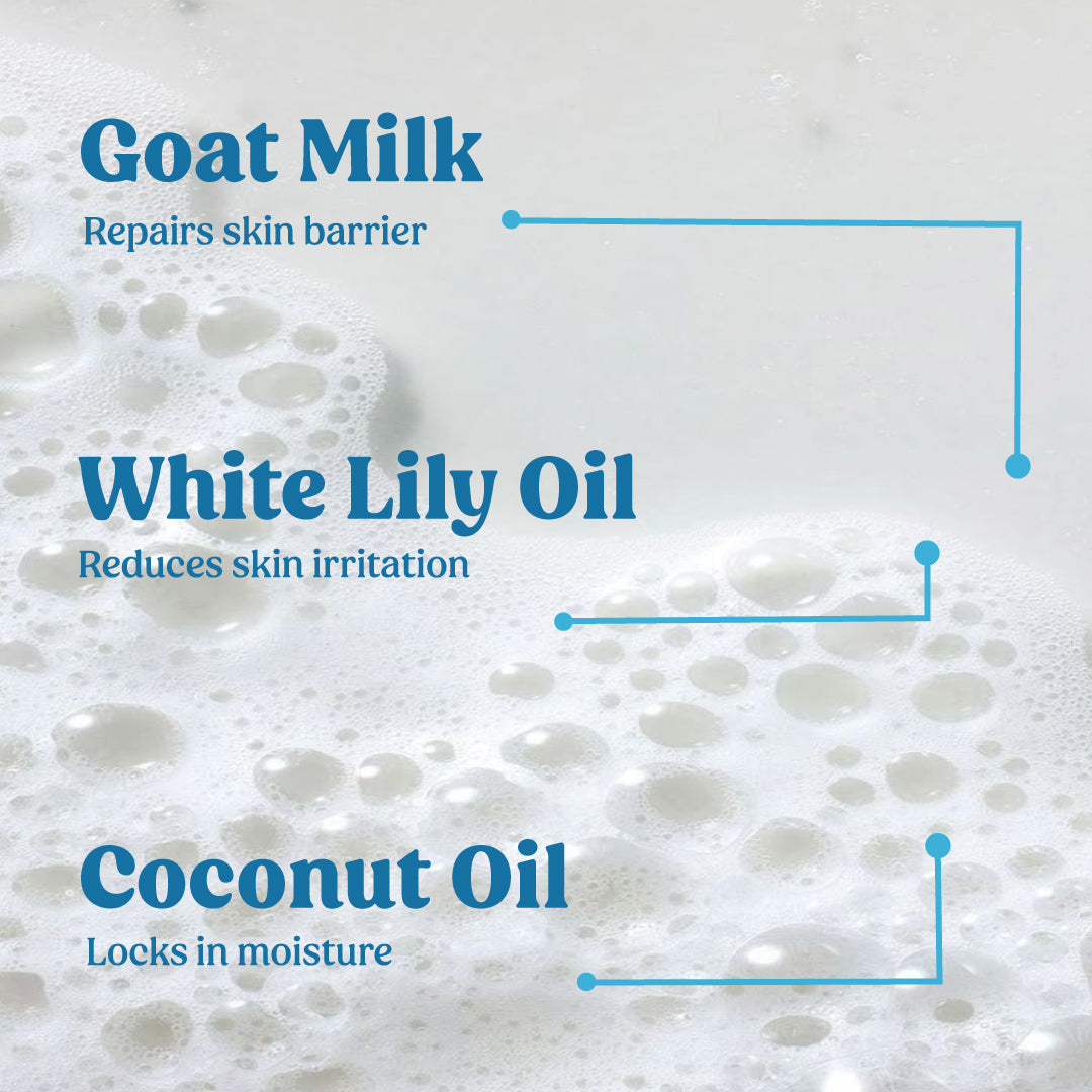 ingredients of goat milk body wash - Vilvah