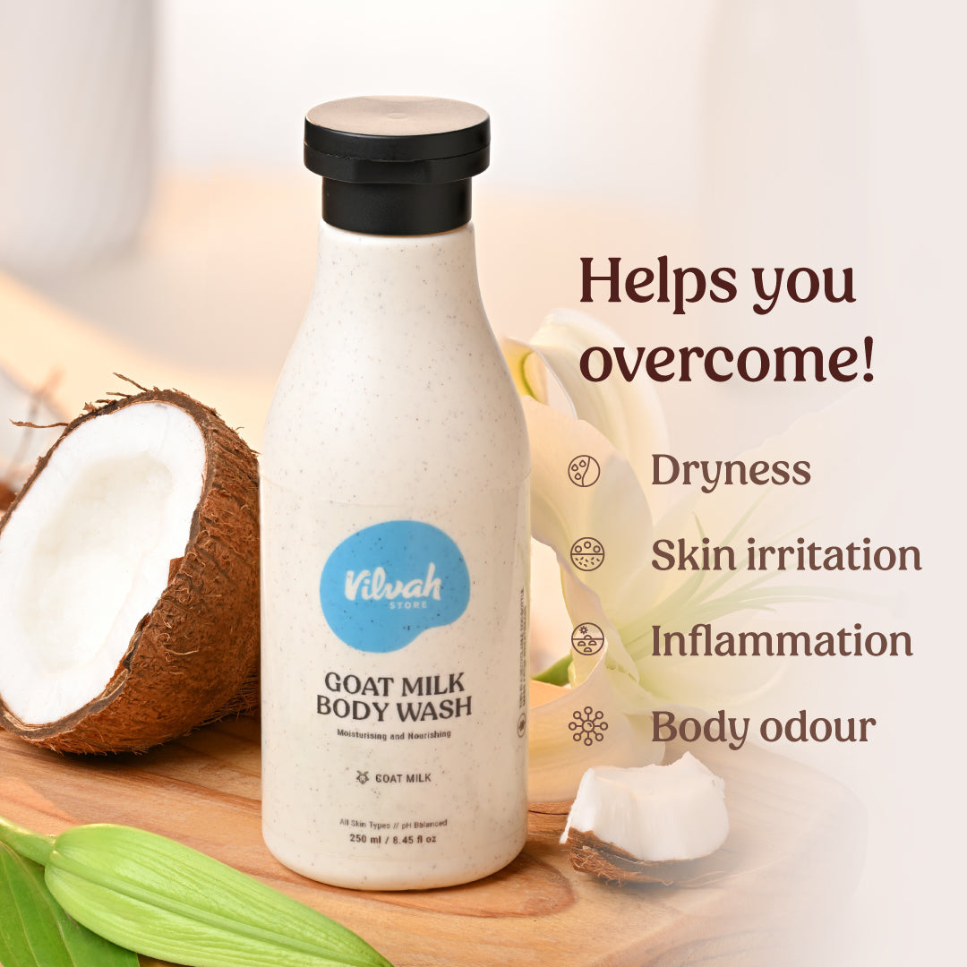 goat milk body wash benefits - Vilvah
