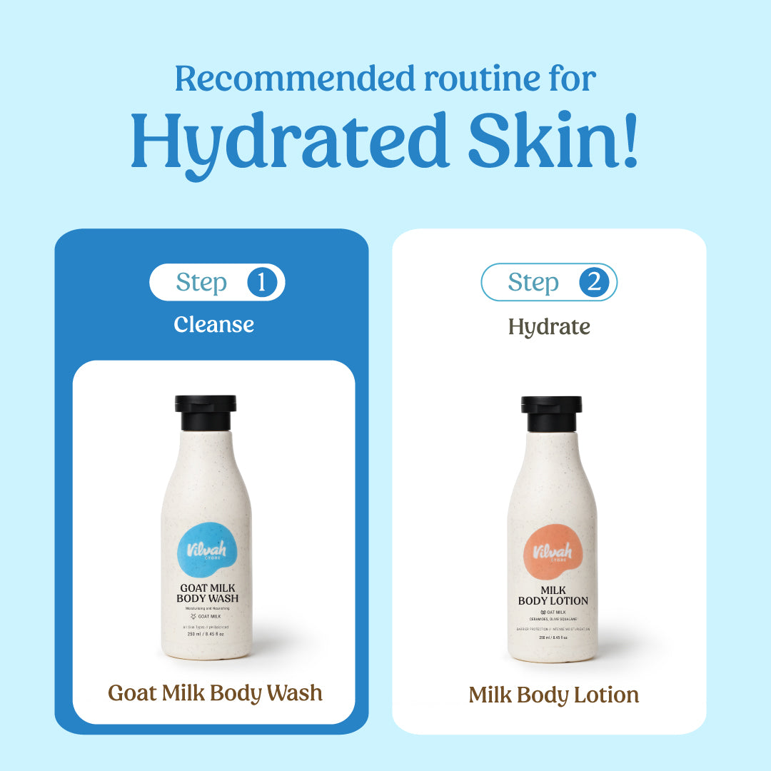 body care routine for hydrated skin - Vilvah
