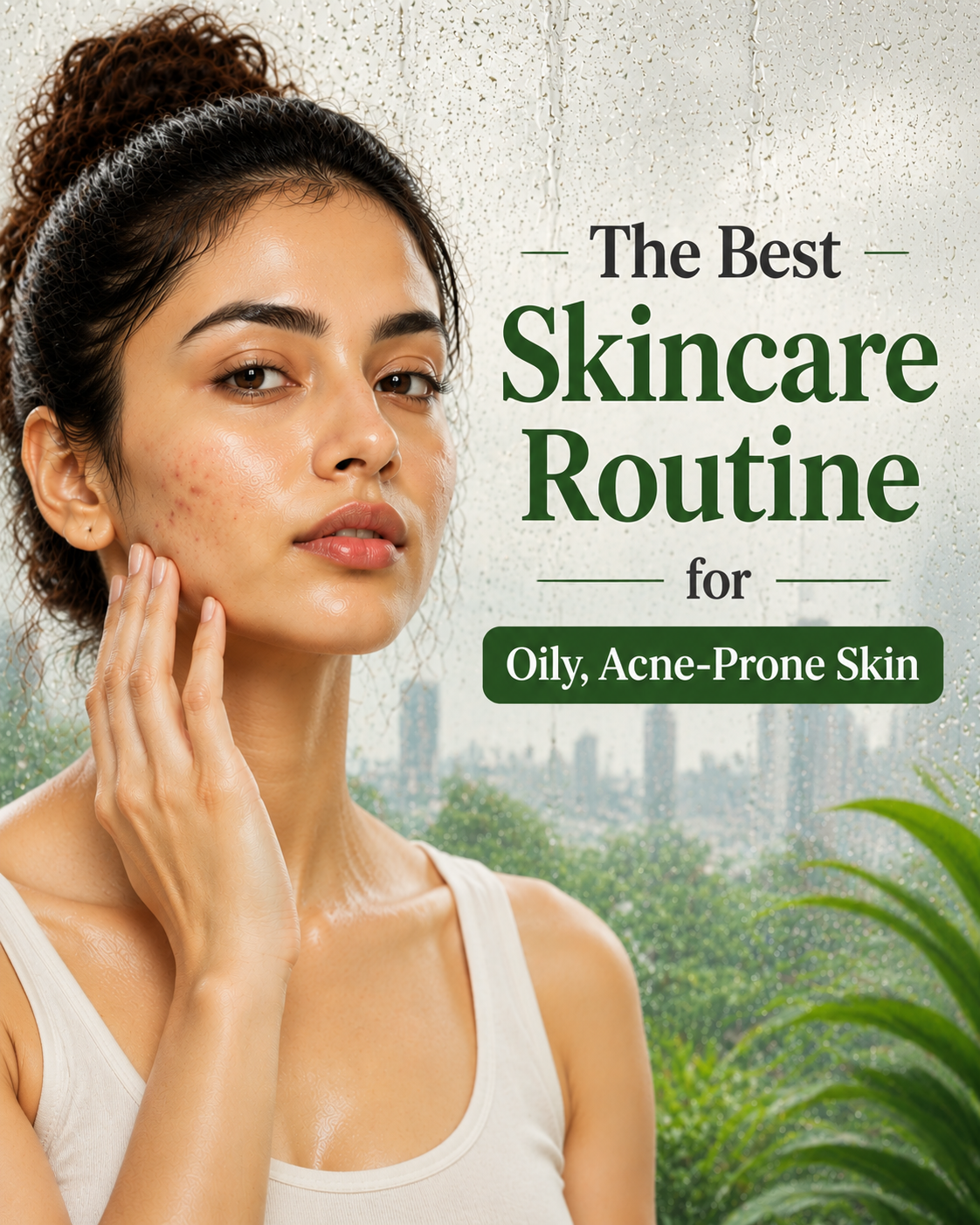 Skincare products for oily, acne-prone skin in Indian humid climates.