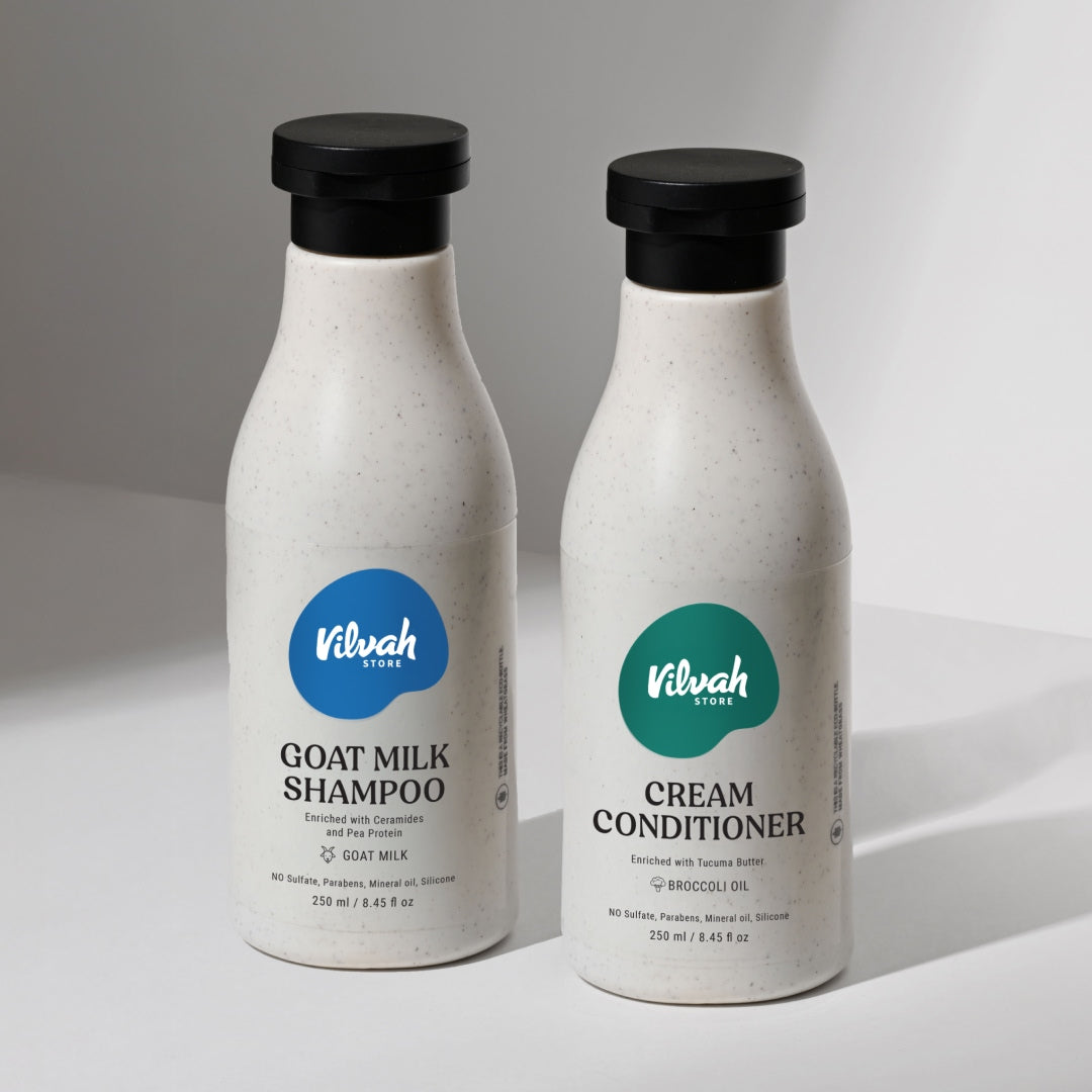Vilvah Goat Milk Shampoo and Cream Conditioner