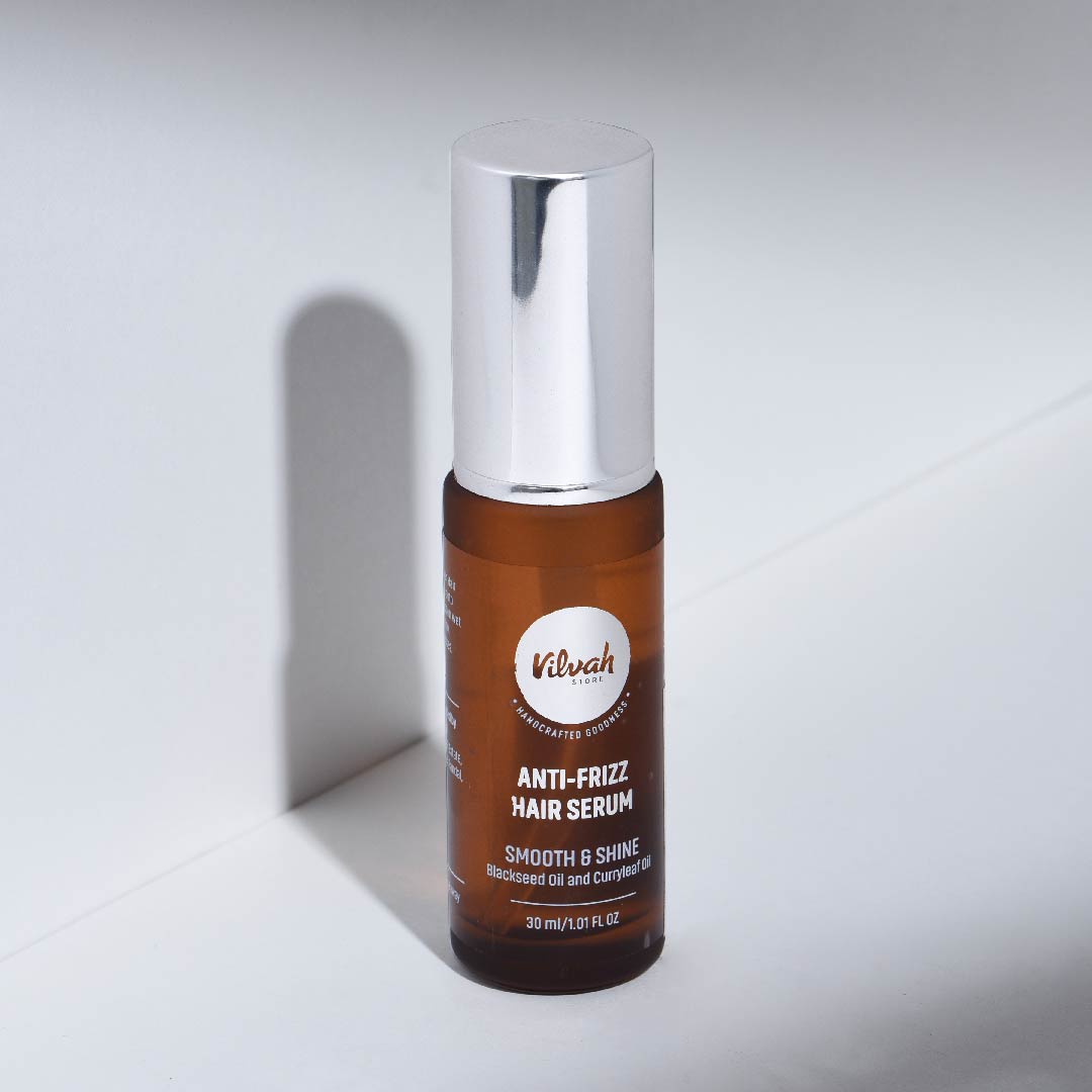 Vilvah's anti-frizz hair serum