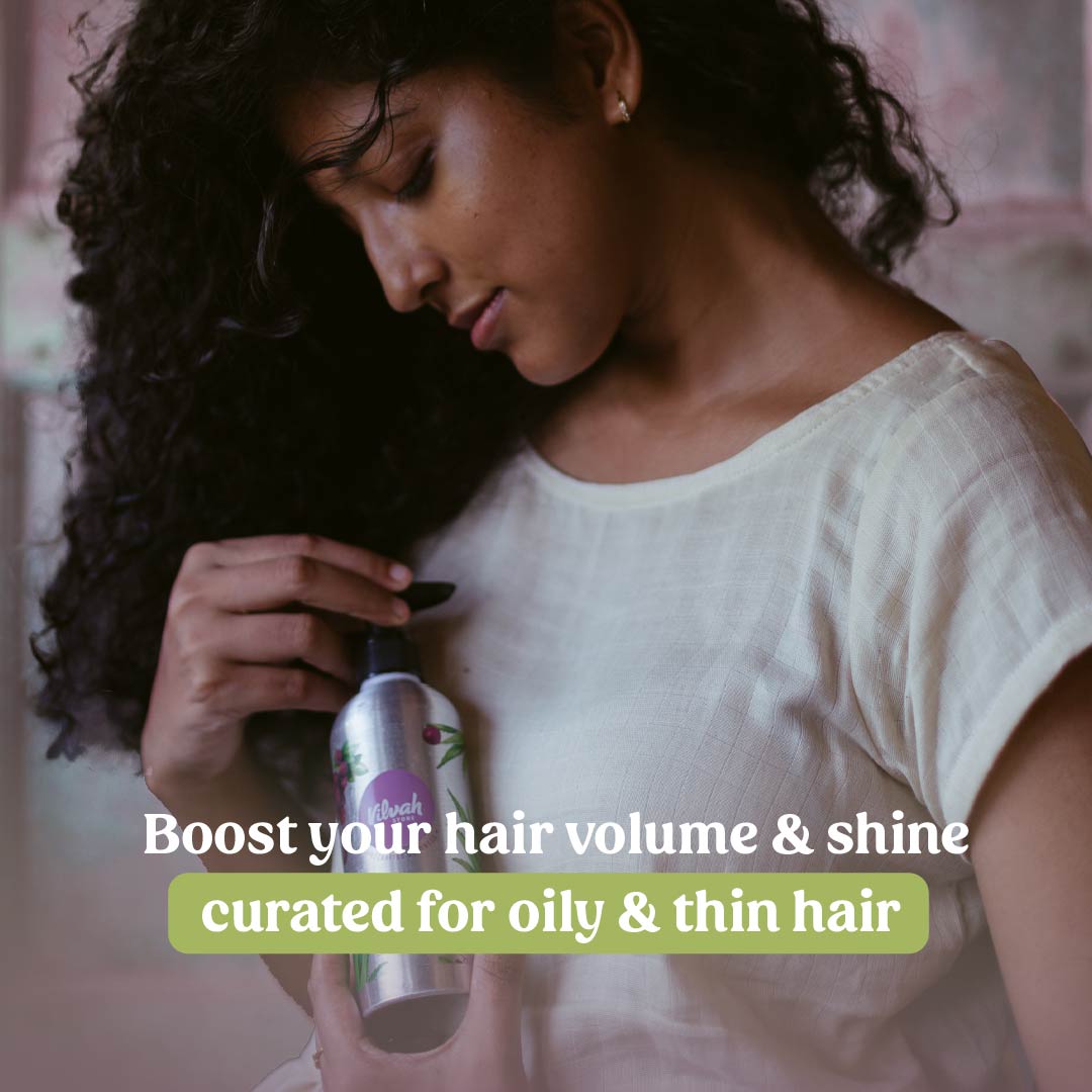 Vilvah's light conditioner to increase hair volume