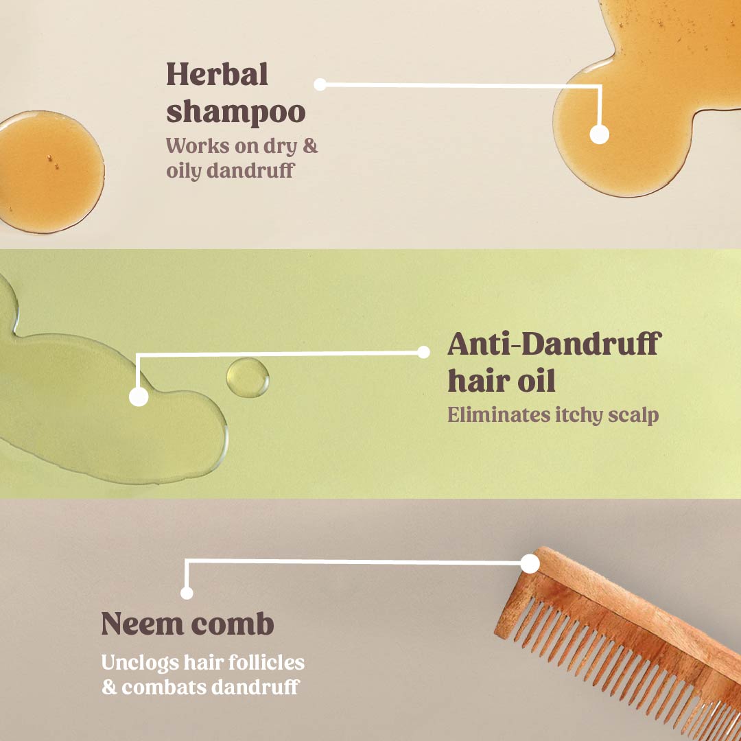 Vilvah's anti dandruff combo benefits