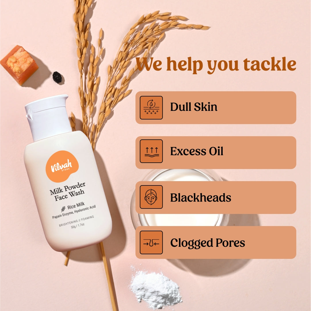 Benefits of Vilvah milk powder face wash