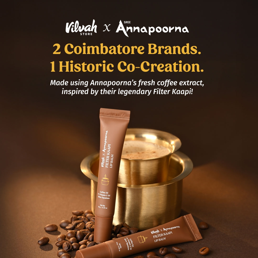 tinted coffee lip balm - vilvah and annapoorna