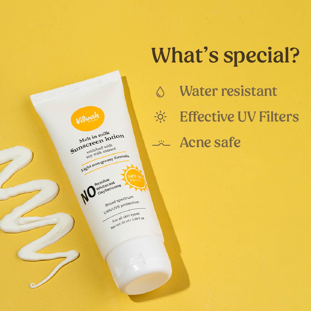 Melt-in-Milk Sunscreen SPF 50 benefits - Vilvah