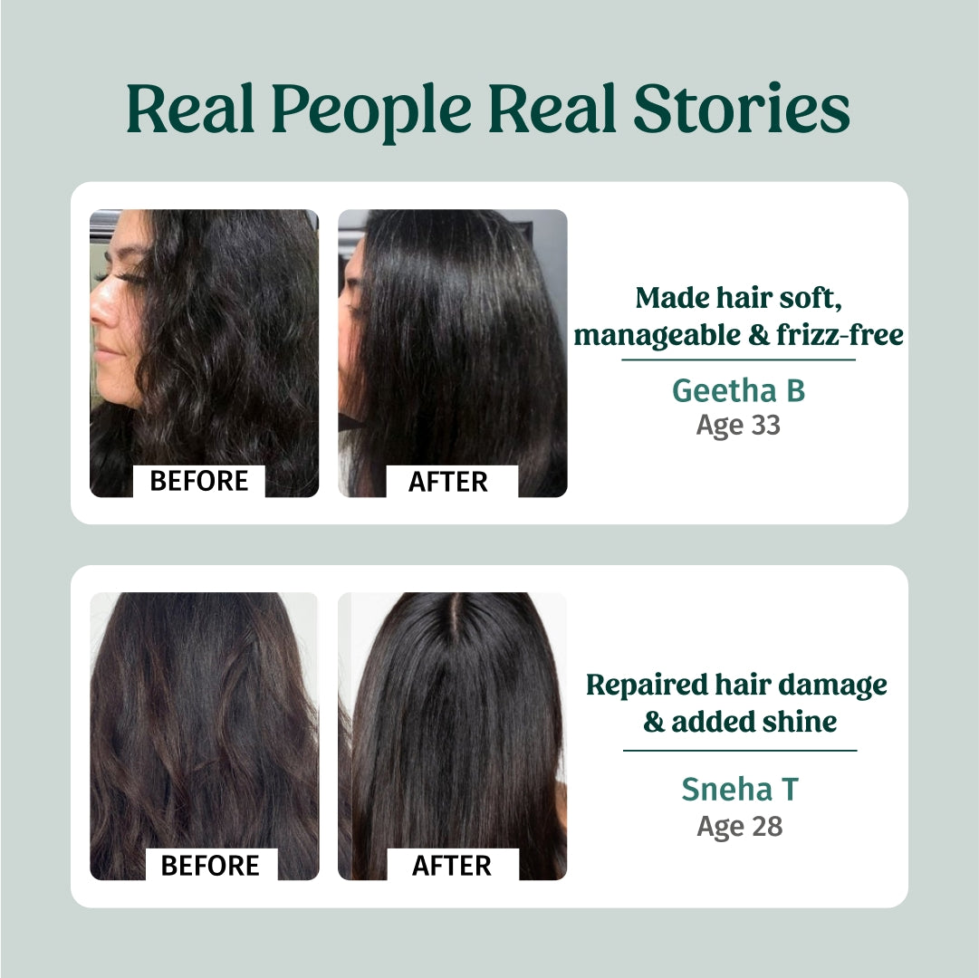 before and after using Vilvah Cream Conditioner
